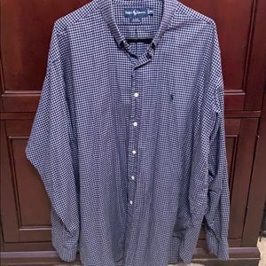Ralph Lauren navy and white plaid button up.